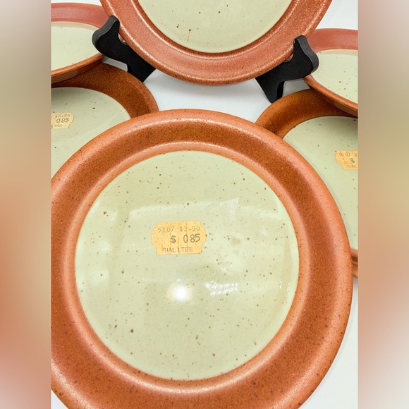 Set of 6 vintage desert bread plates Sial Hors Serie art pottery, Cerval plates - Picture 7 of 17